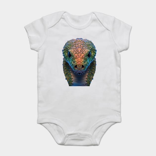 Close up of a Snake Head Baby Bodysuit by animegirlnft
